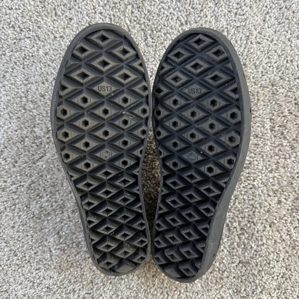 Vans Shoes Mens Size 13 Black Rubber Slip On Perforated Breathable Casual